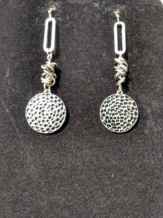 Knotted Metal Link Dangle Earring