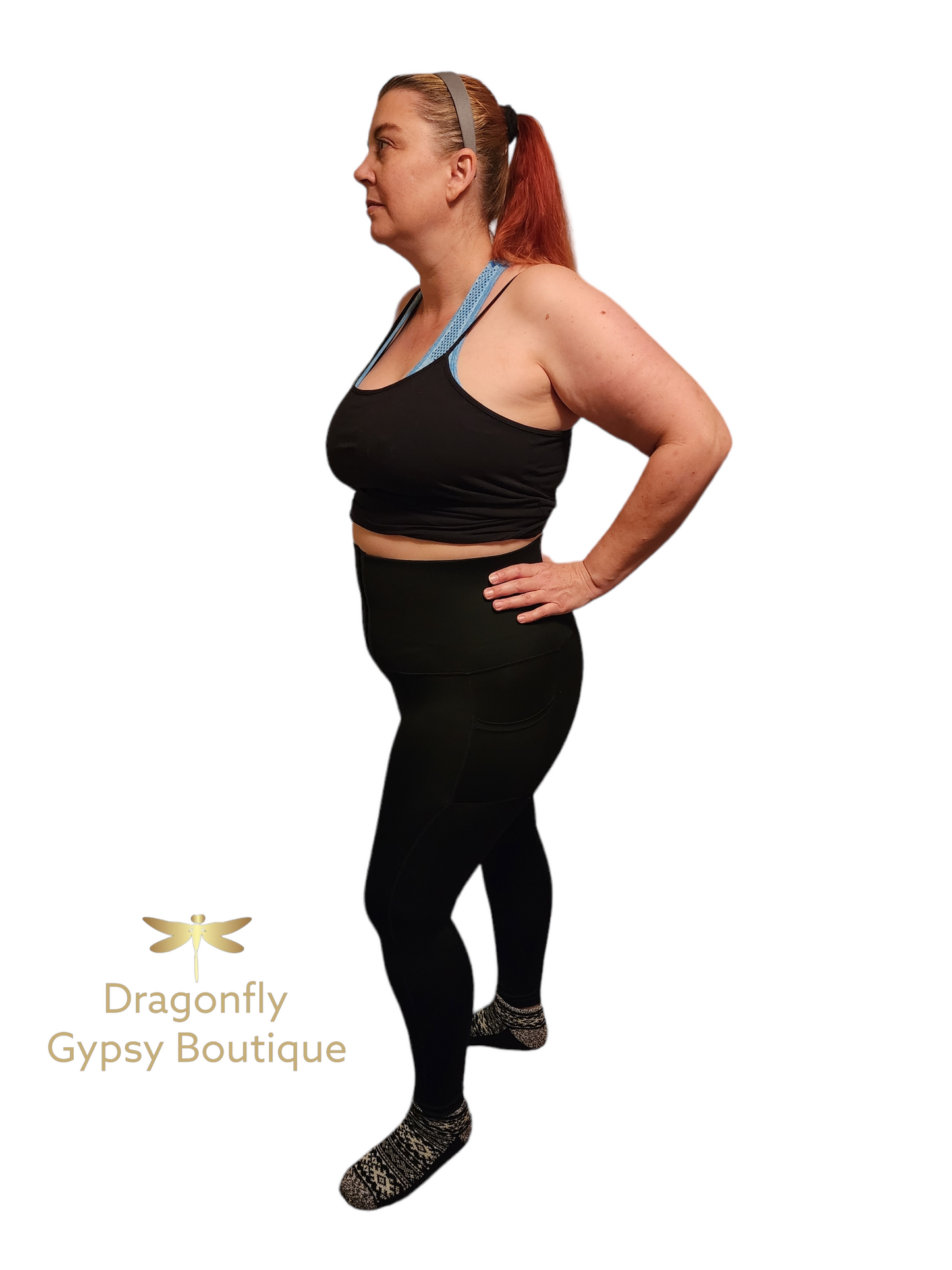 Body shaping compression pants with pockets