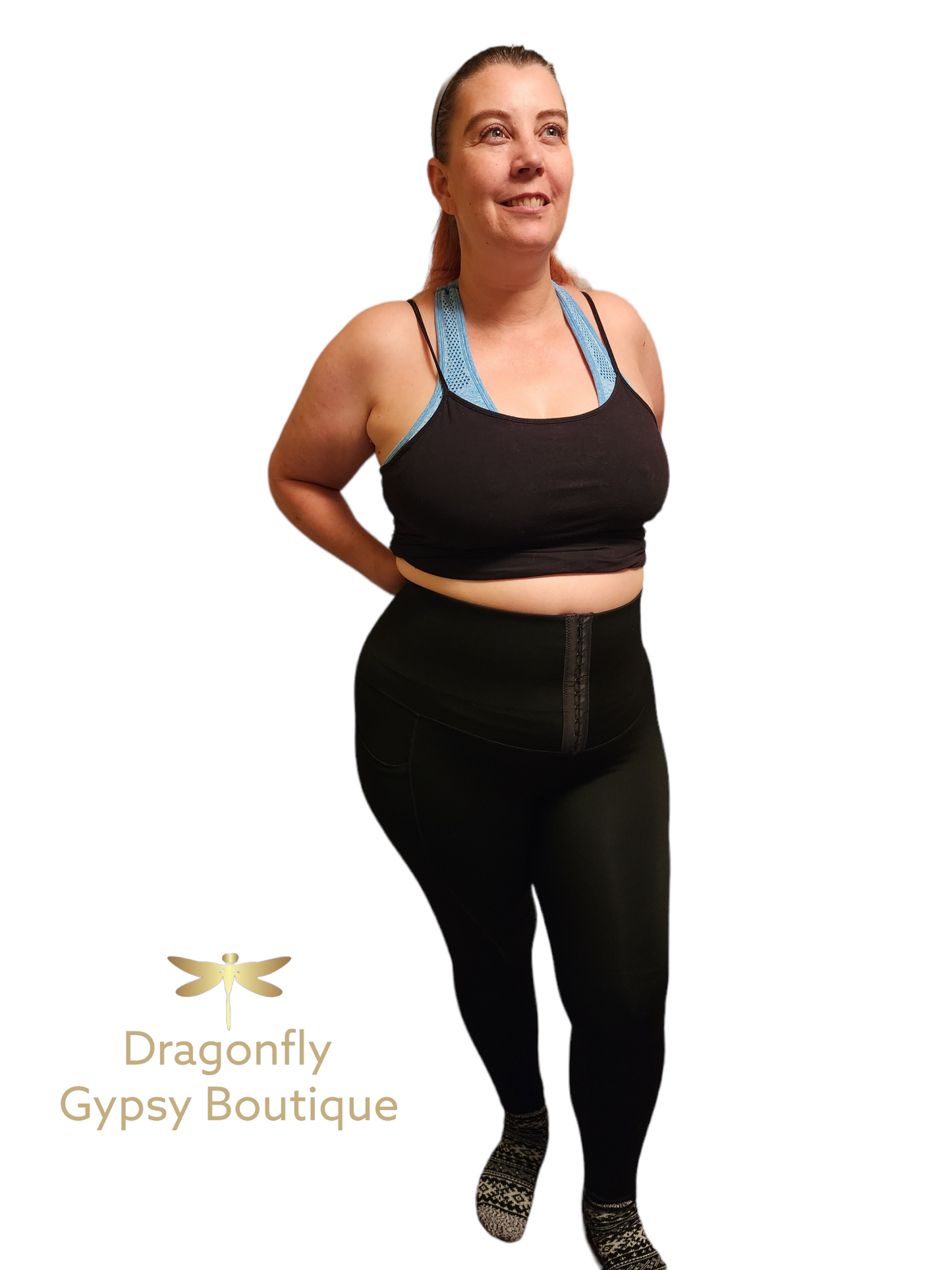 Body shaping compression pants with pockets