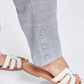Missy Plus Linen Button Hem Flood
