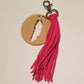 Leather feather keychain